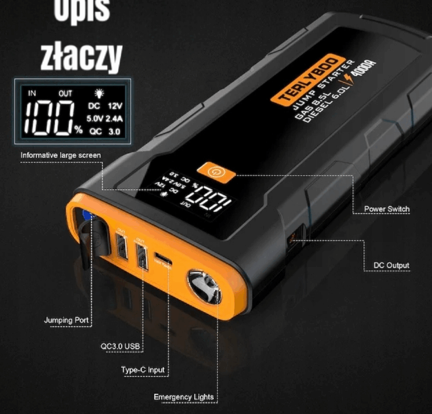 STARTER POWERBANK ROZRUCHOWY 4000 A 24000 mAh