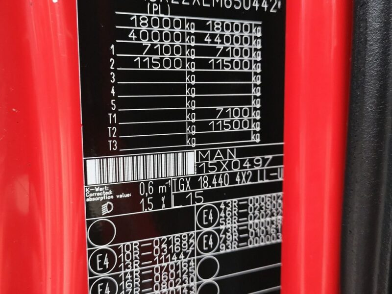 MAN TGX 18.440 XLX E.6 FIRANA 19 Europalet Bardzo Dobry Stan! 1000% Bezwypadkowy! Salon Polska! Serwisowany! Jeden Właściciel!