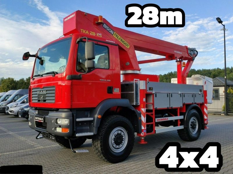 MAN TGM 18.280 4x4 Zwyżka Bison Palfinger TKA 28 Podnośnik Koszowy Wysokość Podnoszenia 28m 100% SPRAWNY UNIKAT STAN P7