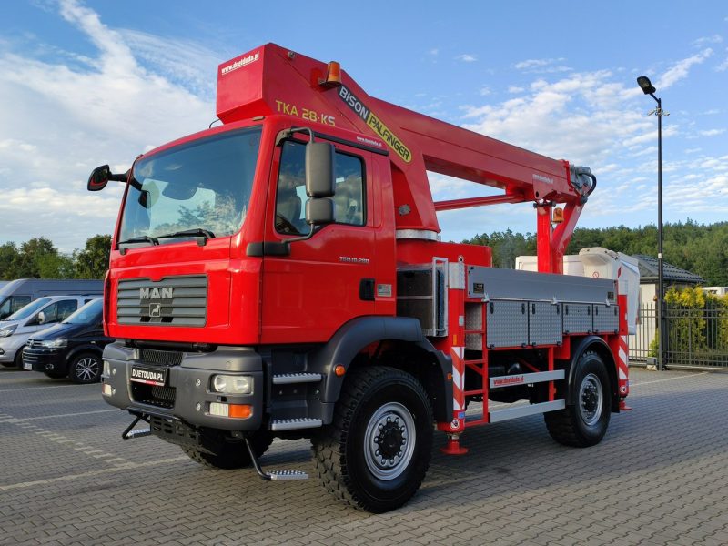 MAN TGM 18.280 4x4 Zwyżka Bison Palfinger TKA 28 Podnośnik Koszowy Wysokość Podnoszenia 28m 100% SPRAWNY UNIKAT STAN P7