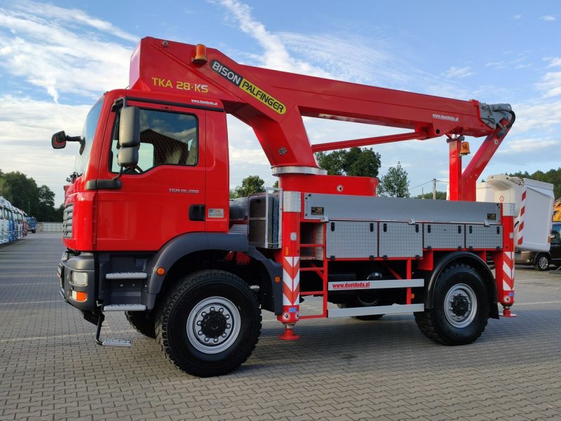 MAN TGM 18.280 4x4 Zwyżka Bison Palfinger TKA 28 Podnośnik Koszowy Wysokość Podnoszenia 28m 100% SPRAWNY UNIKAT STAN P7