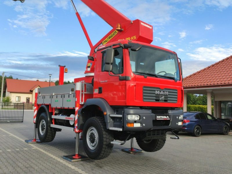 MAN TGM 18.280 4x4 Zwyżka Bison Palfinger TKA 28 Podnośnik Koszowy Wysokość Podnoszenia 28m 100% SPRAWNY UNIKAT STAN P7