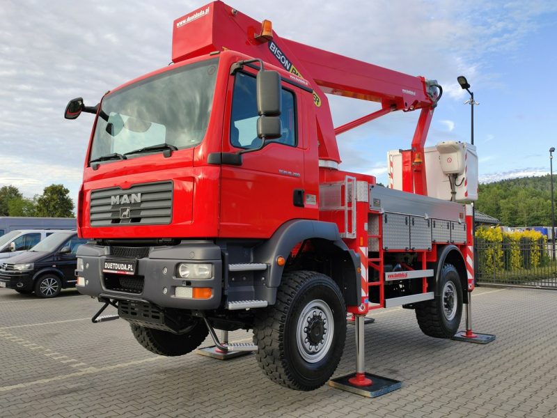 MAN TGM 18.280 4x4 Zwyżka Bison Palfinger TKA 28 Podnośnik Koszowy Wysokość Podnoszenia 28m 100% SPRAWNY UNIKAT STAN P7