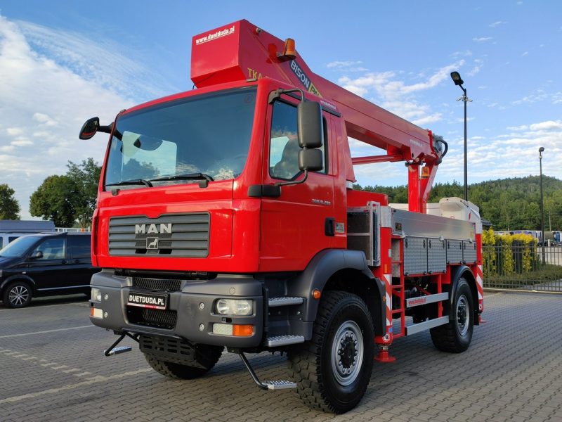 MAN TGM 18.280 4x4 Zwyżka Bison Palfinger TKA 28 Podnośnik Koszowy Wysokość Podnoszenia 28m 100% SPRAWNY UNIKAT STAN P7