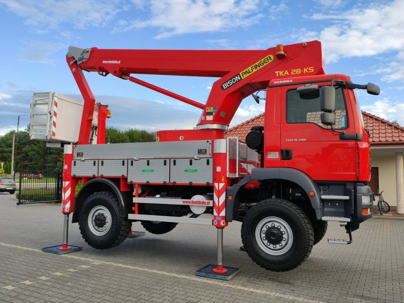 MAN TGM 18.280 4x4 Zwyżka Bison Palfinger TKA 28 Podnośnik Koszowy Wysokość Podnoszenia 28m 100% SPRAWNY UNIKAT STAN P7