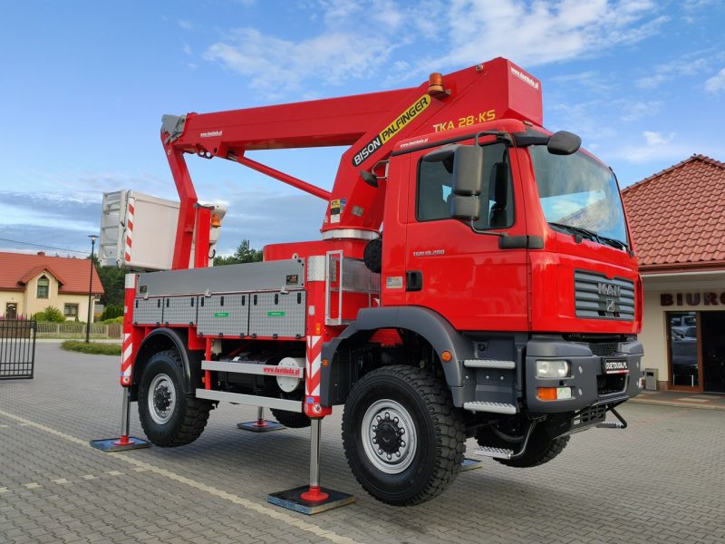 MAN TGM 18.280 4x4 Zwyżka Bison Palfinger TKA 28 Podnośnik Koszowy Wysokość Podnoszenia 28m 100% SPRAWNY UNIKAT STAN P7