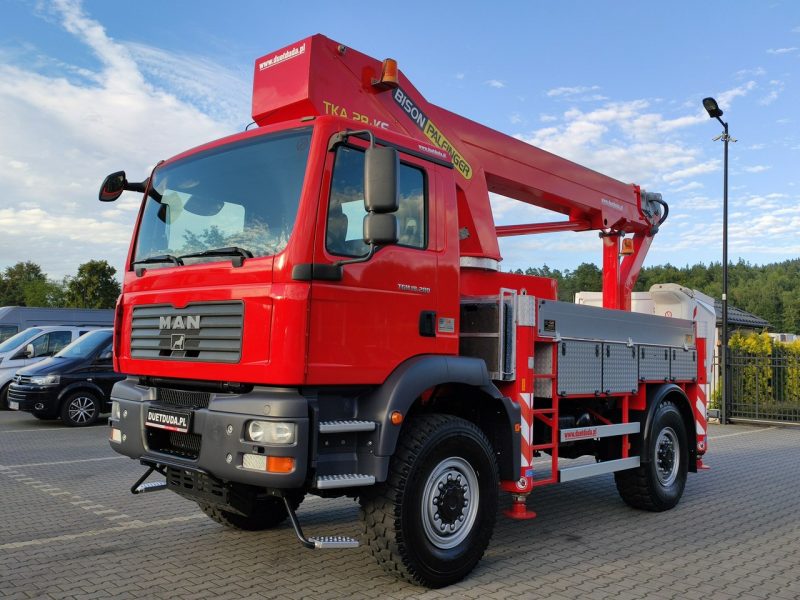 MAN TGM 18.280 4x4 Zwyżka Bison Palfinger TKA 28 Podnośnik Koszowy Wysokość Podnoszenia 28m 100% SPRAWNY UNIKAT STAN P7