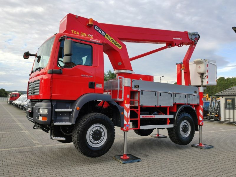MAN TGM 18.280 4x4 Zwyżka Bison Palfinger TKA 28 Podnośnik Koszowy Wysokość Podnoszenia 28m 100% SPRAWNY UNIKAT STAN P7