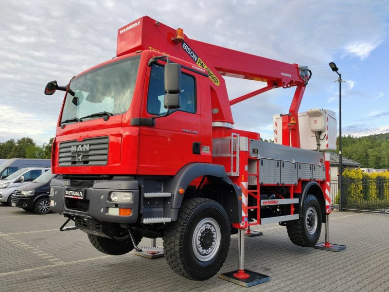 MAN TGM 18.280 4x4 Zwyżka Bison Palfinger TKA 28 Podnośnik Koszowy Wysokość Podnoszenia 28m 100% SPRAWNY UNIKAT STAN P7