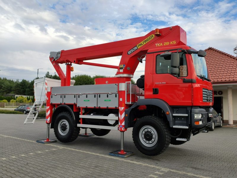 MAN TGM 18.280 4x4 Zwyżka Bison Palfinger TKA 28 Podnośnik Koszowy Wysokość Podnoszenia 28m 100% SPRAWNY UNIKAT STAN P7