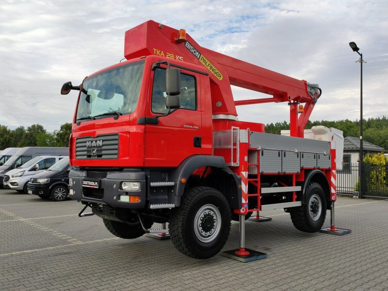MAN TGM 18.280 4x4 Zwyżka Bison Palfinger TKA 28 Podnośnik Koszowy Wysokość Podnoszenia 28m 100% SPRAWNY UNIKAT STAN P7