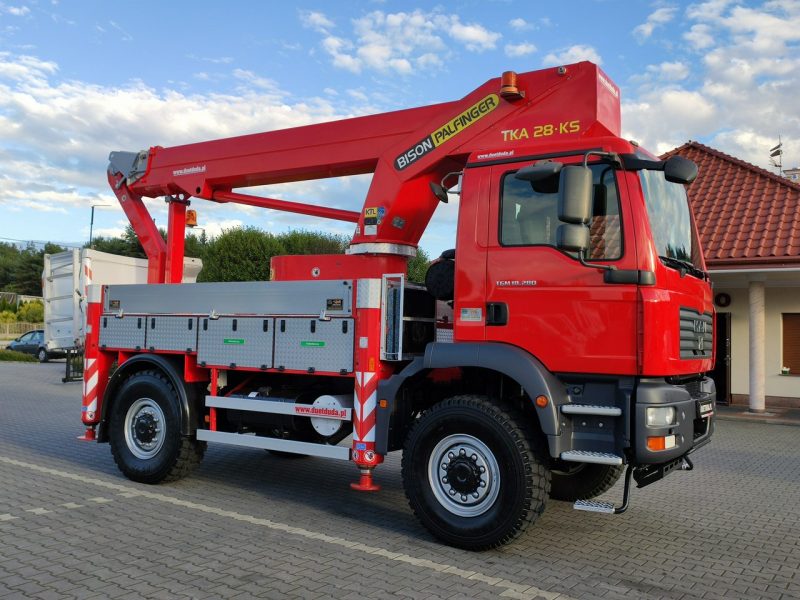 MAN TGM 18.280 4x4 Zwyżka Bison Palfinger TKA 28 Podnośnik Koszowy Wysokość Podnoszenia 28m 100% SPRAWNY UNIKAT STAN P7
