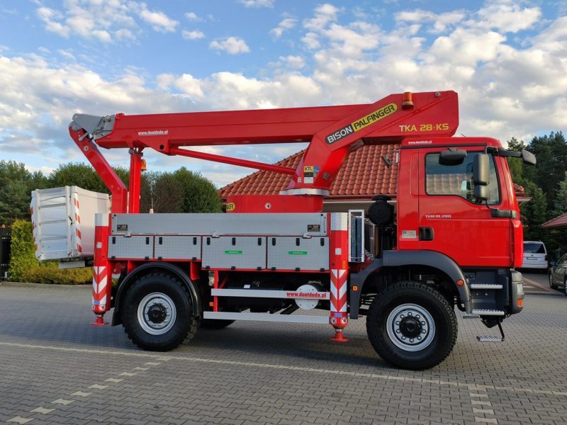 MAN TGM 18.280 4x4 Zwyżka Bison Palfinger TKA 28 Podnośnik Koszowy Wysokość Podnoszenia 28m 100% SPRAWNY UNIKAT STAN P7