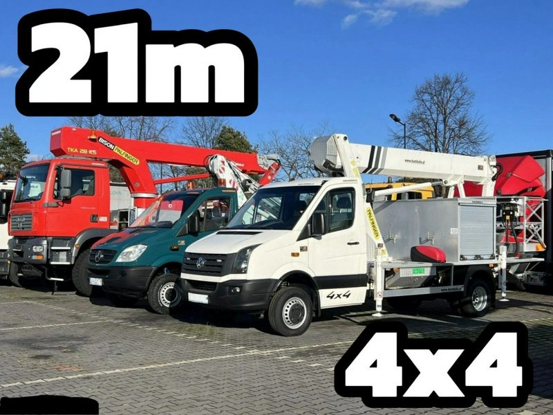 Iveco Volkswagen Crafter 4x4 Zwyżka 21m Palfinger P210BK JIP-Ogon udt Zasięg Boczny 16-metrów 4x4 Reduktor + Blokada Mostu Klimatyzacja P7