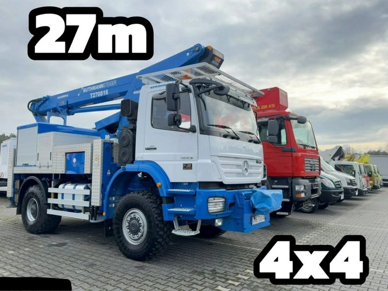 Mercedes AXOR 1829 4x4 Zwyżka RUTHMANN STEIGER T270S16 Podnośnik Koszowy Wysokość Podnoszenia 27m 100% SPRAWNY UNIKAT STAN (PALFINGER, MAN) P7