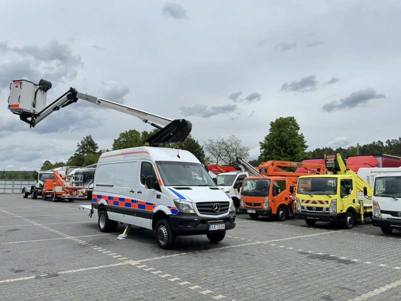 Mercedes Sprinter Zwyżka Podnośnik Koszowy KLUBB K42P UDT WUMAG GSR Wysokość Podnoszenia 15m SUPER STAN VERSALIFT 8.2m w bok P7