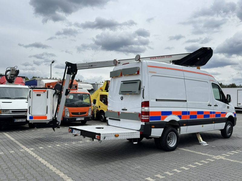 Mercedes Sprinter Zwyżka Podnośnik Koszowy KLUBB K42P UDT WUMAG GSR Wysokość Podnoszenia 15m SUPER STAN VERSALIFT 8.2m w bok P7