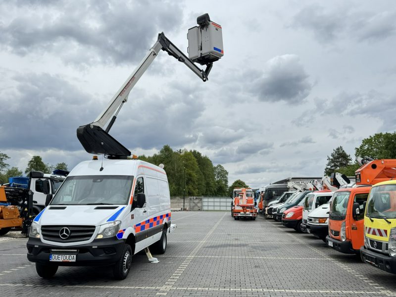 Mercedes Sprinter Zwyżka Podnośnik Koszowy KLUBB K42P UDT WUMAG GSR Wysokość Podnoszenia 15m SUPER STAN VERSALIFT 8.2m w bok P7