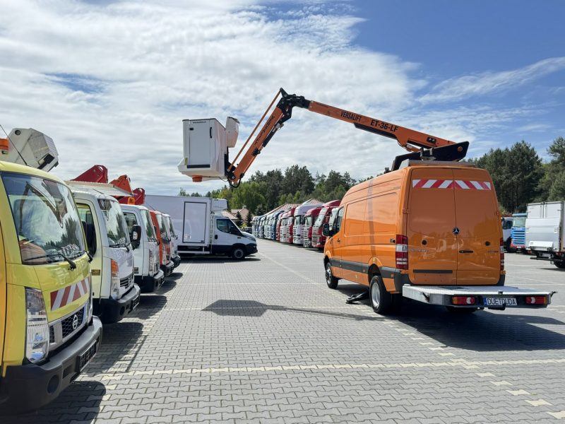 Mercedes Sprinter Zwyżka Podnośnik Koszowy VERSALIFT KLUBB ET-36-LF UDT Wysokość Podnoszenia 14m 100% SPRAWNY SUPER STAN VERSALIFT 8m w bok P7