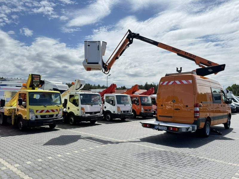 Mercedes Sprinter Zwyżka Podnośnik Koszowy VERSALIFT KLUBB ET-36-LF UDT Wysokość Podnoszenia 14m 100% SPRAWNY SUPER STAN VERSALIFT 8m w bok P7