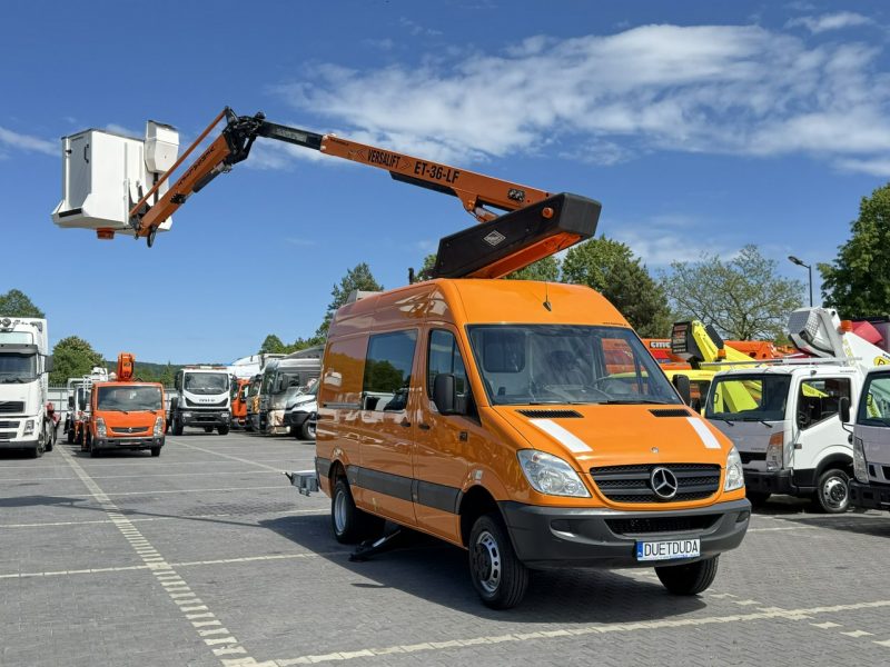 Mercedes Sprinter Zwyżka Podnośnik Koszowy VERSALIFT KLUBB ET-36-LF UDT Wysokość Podnoszenia 14m 100% SPRAWNY SUPER STAN VERSALIFT 8m w bok P7