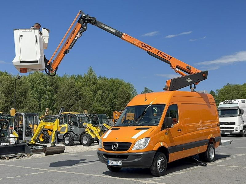 Mercedes Sprinter Zwyżka Podnośnik Koszowy VERSALIFT KLUBB ET-36-LF UDT Wysokość Podnoszenia 14m 100% SPRAWNY SUPER STAN VERSALIFT 8m w bok P7