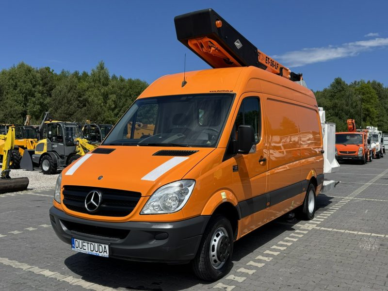 Mercedes Sprinter Zwyżka Podnośnik Koszowy VERSALIFT KLUBB ET-36-LF UDT Wysokość Podnoszenia 14m 100% SPRAWNY SUPER STAN VERSALIFT 8m w bok P7