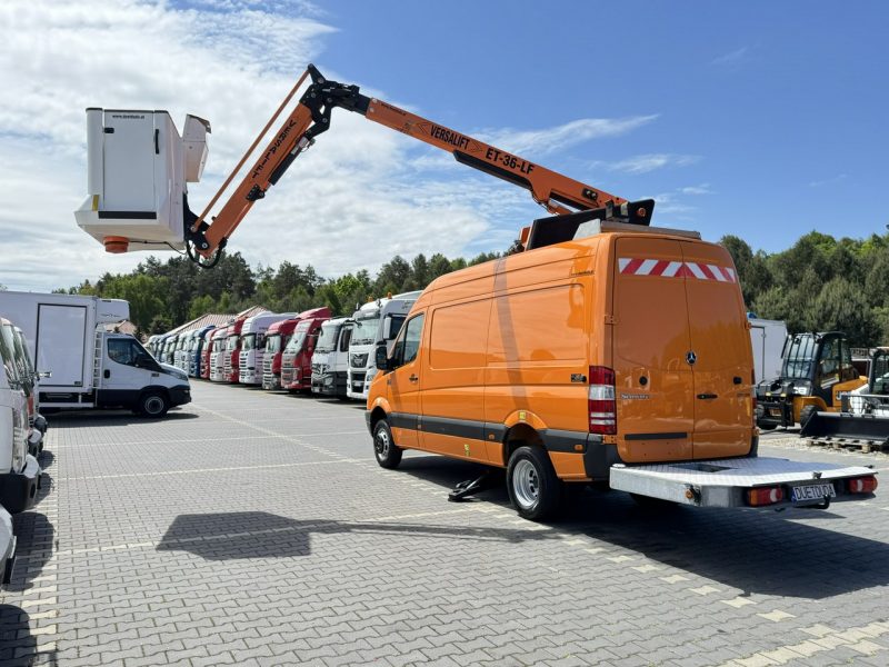 Mercedes Sprinter Zwyżka Podnośnik Koszowy VERSALIFT KLUBB ET-36-LF UDT Wysokość Podnoszenia 14m 100% SPRAWNY SUPER STAN VERSALIFT 8m w bok P7