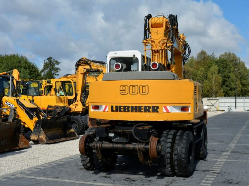 kołowa Liebherr A 900 ZW Litronic Koparka + Kolej Przystosowana Do Pracy Na Torach Sprawna Bez Luzów I Wycieków Kolejowa
