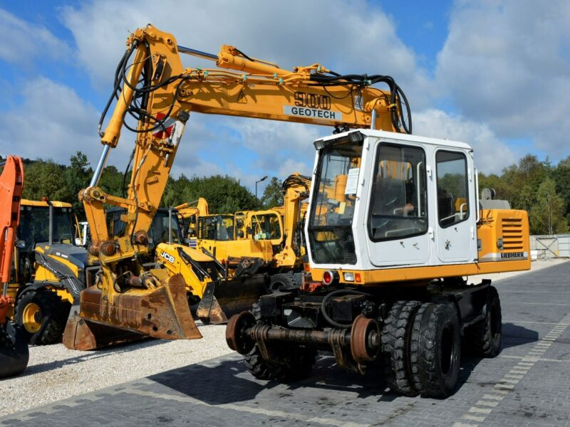 kołowa Liebherr A 900 ZW Litronic Koparka + Kolej Przystosowana Do Pracy Na Torach Sprawna Bez Luzów I Wycieków Kolejowa