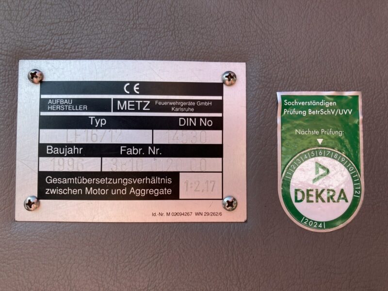 Mercedes inny Mercedes 1224 Straż Pożarna Gaśnicza 4X4 Metz 97