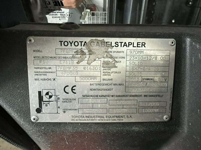 Inna inny Toyota 7FBMF35 GOLD35 Wózek widłowy 2013 elektryczny