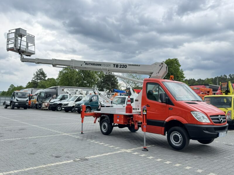 Mercedes Sprinter Podnośnik Koszowy 22m RUTHMANN TB 220 Zwyżka UDT (Palfinger Wumag GSR)