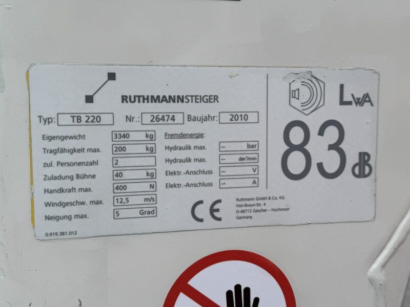 Mercedes Sprinter Podnośnik Koszowy 22m RUTHMANN TB 220 Zwyżka UDT (Palfinger Wumag GSR)
