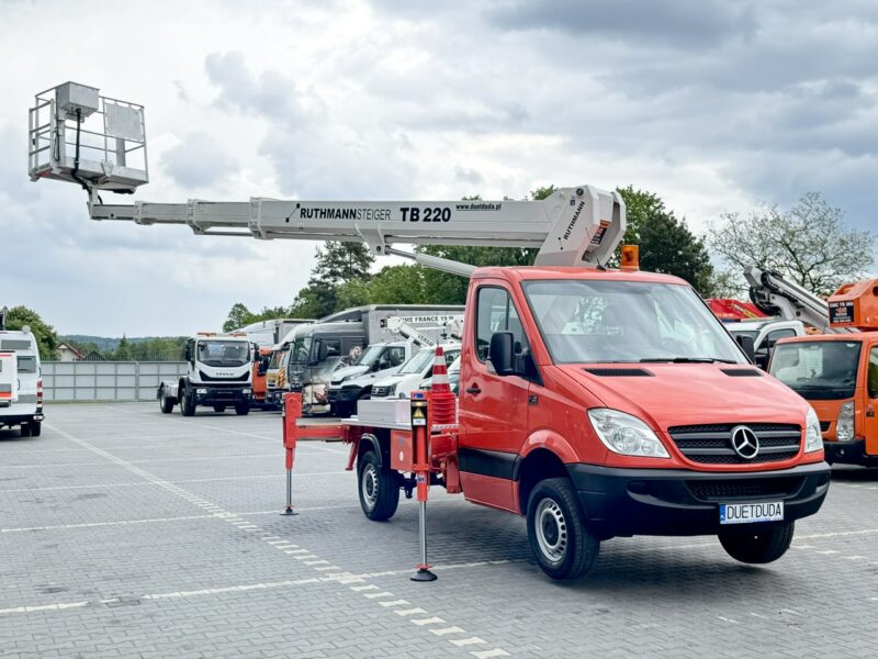 Mercedes Sprinter Podnośnik Koszowy 22m RUTHMANN TB 220 Zwyżka UDT (Palfinger Wumag GSR)