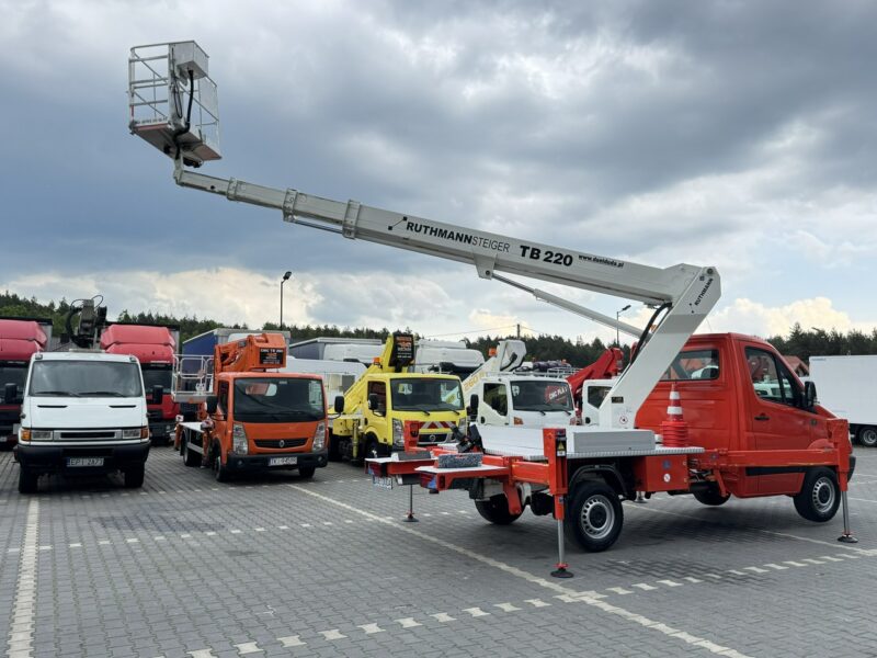 Mercedes Sprinter Podnośnik Koszowy 22m RUTHMANN TB 220 Zwyżka UDT (Palfinger Wumag GSR)