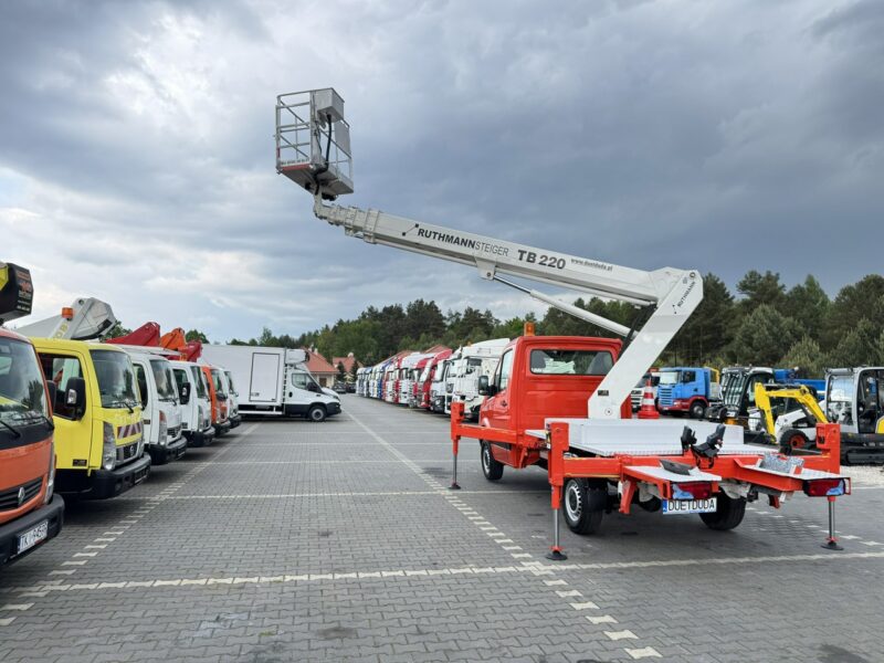 Mercedes Sprinter Podnośnik Koszowy 22m RUTHMANN TB 220 Zwyżka UDT (Palfinger Wumag GSR)