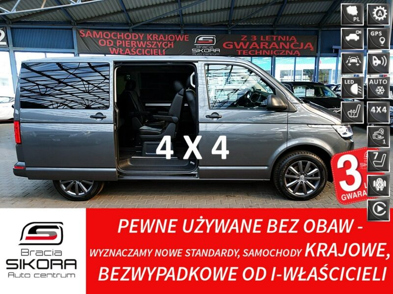 Volkswagen Multivan 7-OSÓB 4x4 AUTOMAT 3Lata GWARANCJA 1wł Kraj Bezwyp FullLed+Skóra FV23%