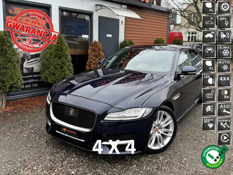 Jaguar XF Polski Salon, Podgrzewane fotele przód, tył, Kamera cofania, MERIDIAN X260 (2015-)