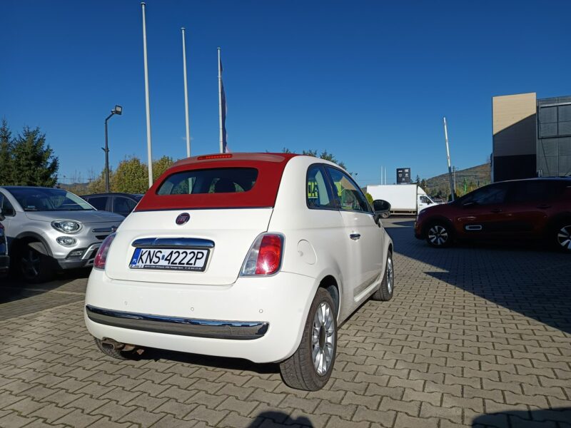 Fiat 500 LOUNGE Cabrio 1.3 16V MJET 95KM, boogate wyposażenie, serwisowany I (2007-)
