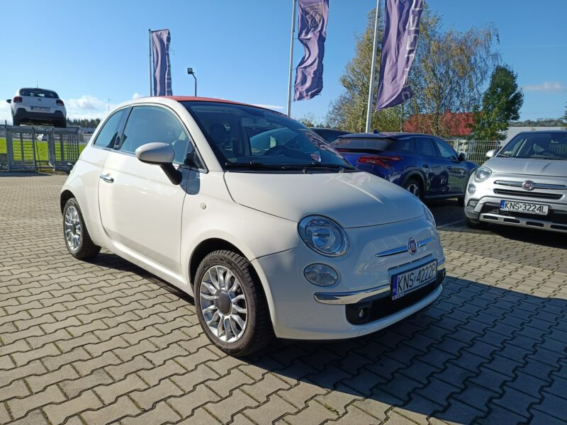 Fiat 500 LOUNGE Cabrio 1.3 16V MJET 95KM, boogate wyposażenie, serwisowany I (2007-)