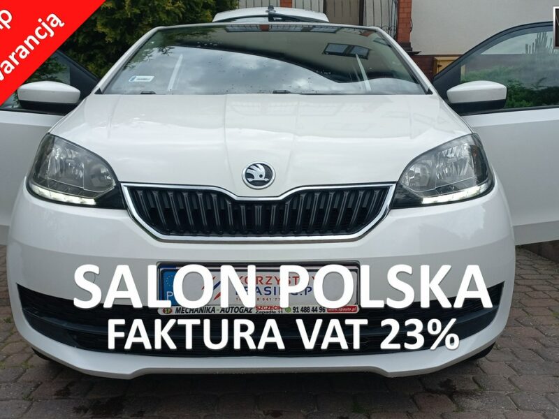 Škoda Citigo 1.0 MPI + Instalacja Gazowa Salon PL Ledy Klima 13.820 Netto FV23%