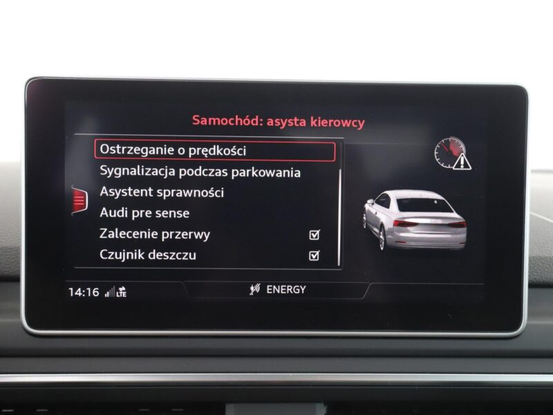 Audi A5 S-Tronic full LED virtual cocpit el. sterowane i grzane fotele kamera F5 (2016-)