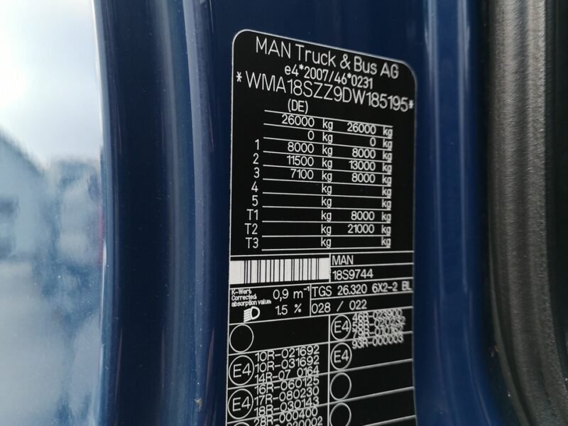 MAN TGS 26.320 Hakowiec Multilift 6x2 Oś Skrętna Tylko 216 Tys Km! Nowe Opony! Stan BARDZO DOBRY! Czołownica! Pojazd Specjalny!