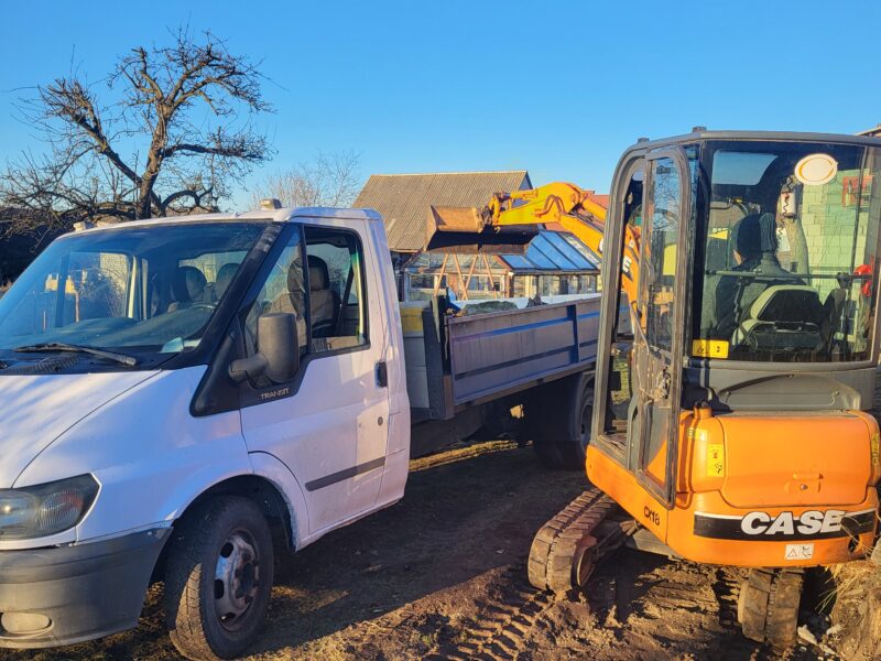 Usługi minikoparka i wywrotka 3.5t, prace brukarskie, brukarstwo
