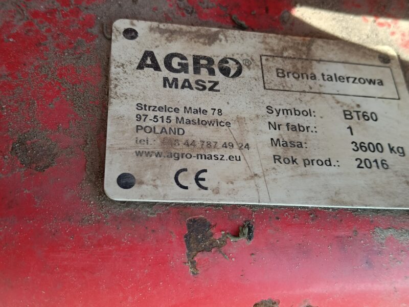 Brona talerzowa AGRO MASZ 6 m. zawieszana