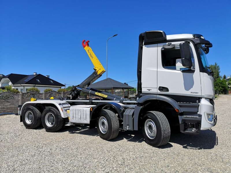 Mercedes Arocs 3251 Hakowiec 8x4 Palfinger Manual Euro 6 Niski Przebieg! Na Resorach! Wzmacniania Rama! Zawieszenie Budowlane! Aktualne Dozory!