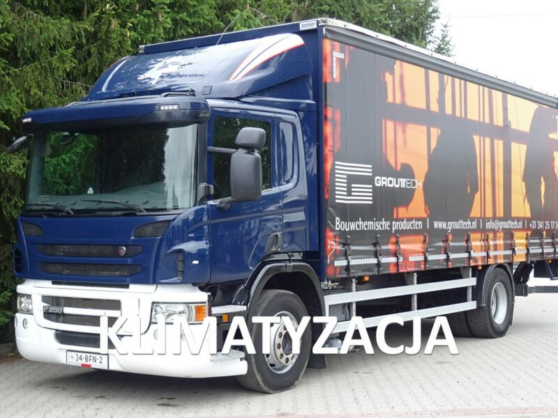 Scania P250 Euro 6 Firanka winda klapa poduszki sprowadzony Scania P 250 Euro 6 firanka winda klapa przebieg udokumentowany Sprowa