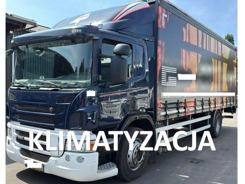 Scania P250 Euro 6 Firanka winda klapa poduszki sprowadzony Scania P 250 Euro 6 firanka winda klapa przebieg udokumentowany Sprowa
