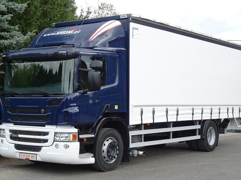 Scania P250 Euro 6 Firanka winda klapa poduszki sprowadzony Scania P 250 Euro 6 firanka winda klapa przebieg udokumentowany Sprowa